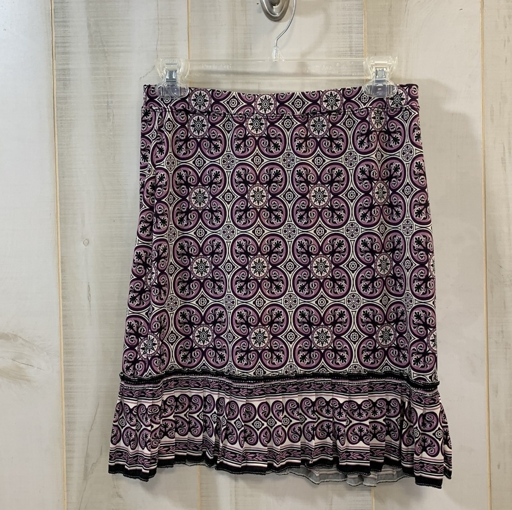 Max Studio Purple Black Graphic Print Skirt XS